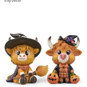 Halloween Highland Cow Figurines